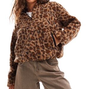 Daisy Street Brown and Black Fleece Jacket